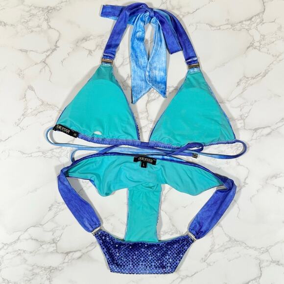 Dolcessa Iceberg Crystallized Ombre Top & Bottom Bikini L/M Set $399 - Picture 14 of 16